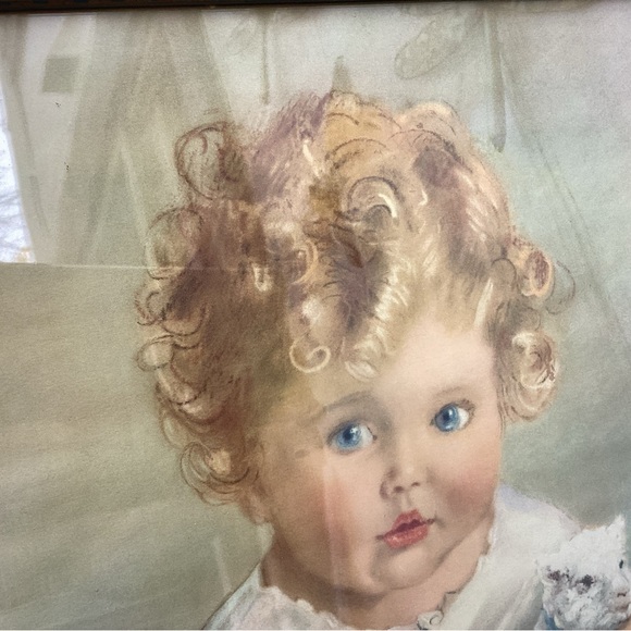 SIGNED PASTEL ON PAPER BABY - Picture 2 of 6